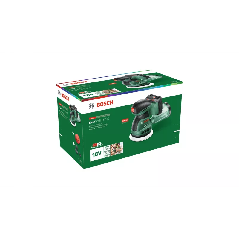 Bosch EasyOrbit 18V-10 lixadeira excêntrica 23000 OPM preto, verde