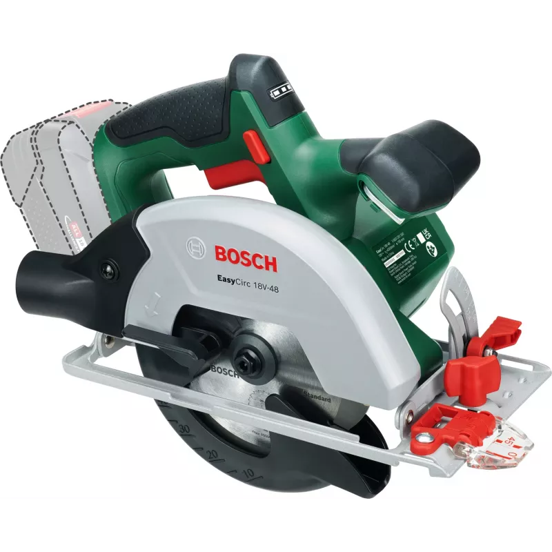 Bosch EasyCirc 18V-48 (ferramenta sem bateria, caixa), madeira, verde, 25 cm, 4200 rpm, 9 cm, 2 cm