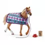 schleich HORSE CLUB Puro-sangue inglês com manta, Estábulo de cavalos, Cavalos, 5 ano(s), Multicolor, Plástico