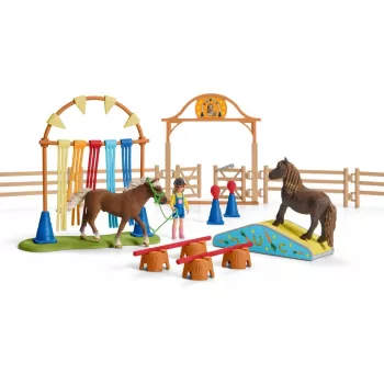 schleich Treino de agilidade para póneis, Agilidade, Animais da quinta/Brinquedo de quinta, 3 ano(s), Multicolor, Plástico