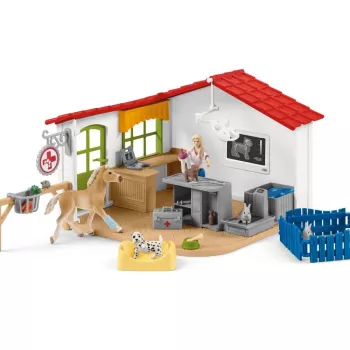 schleich Consultório veterinário com animais, Quinta, Animais da quinta / Brinquedo de quinta, 3 ano(s), Multicolor