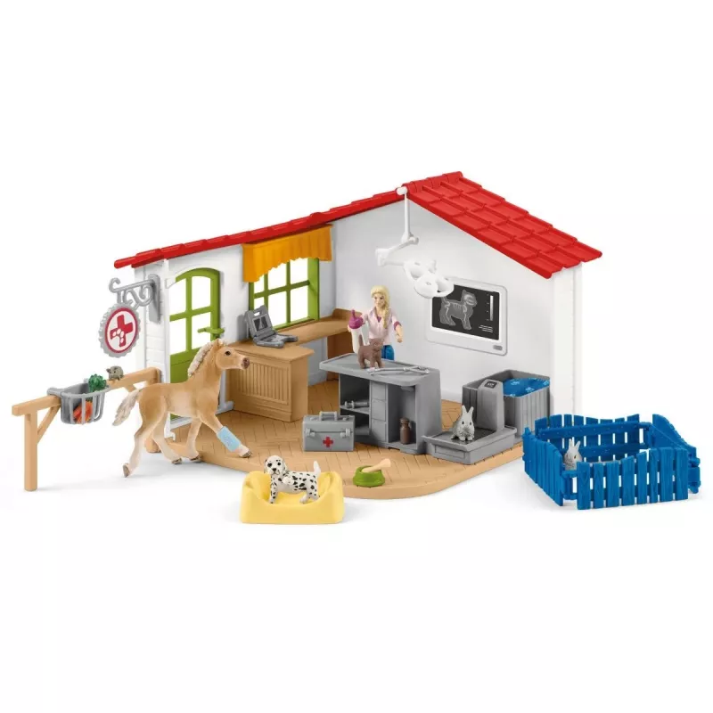 schleich Consultório veterinário com animais, Quinta, Animais da quinta / Brinquedo de quinta, 3 ano(s), Multicolor