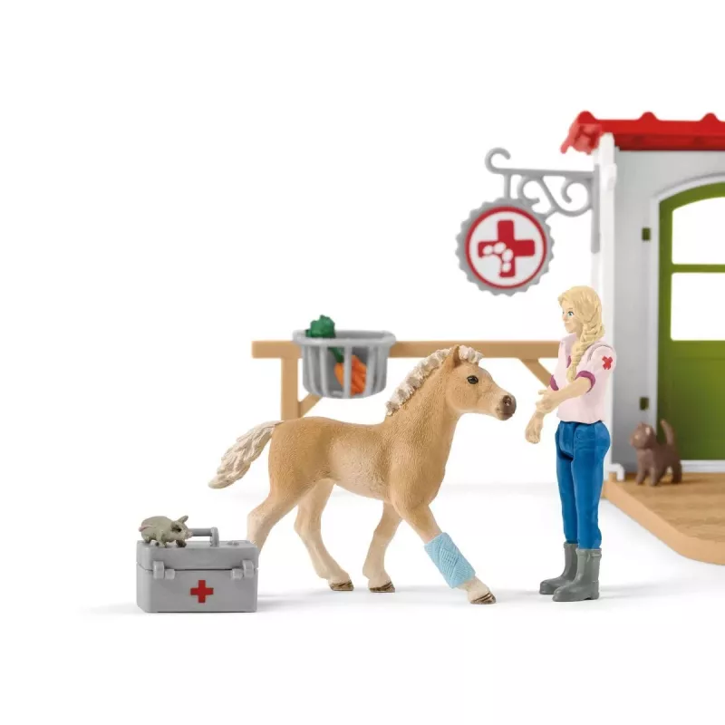 schleich Consultório veterinário com animais, Quinta, Animais da quinta / Brinquedo de quinta, 3 ano(s), Multicolor