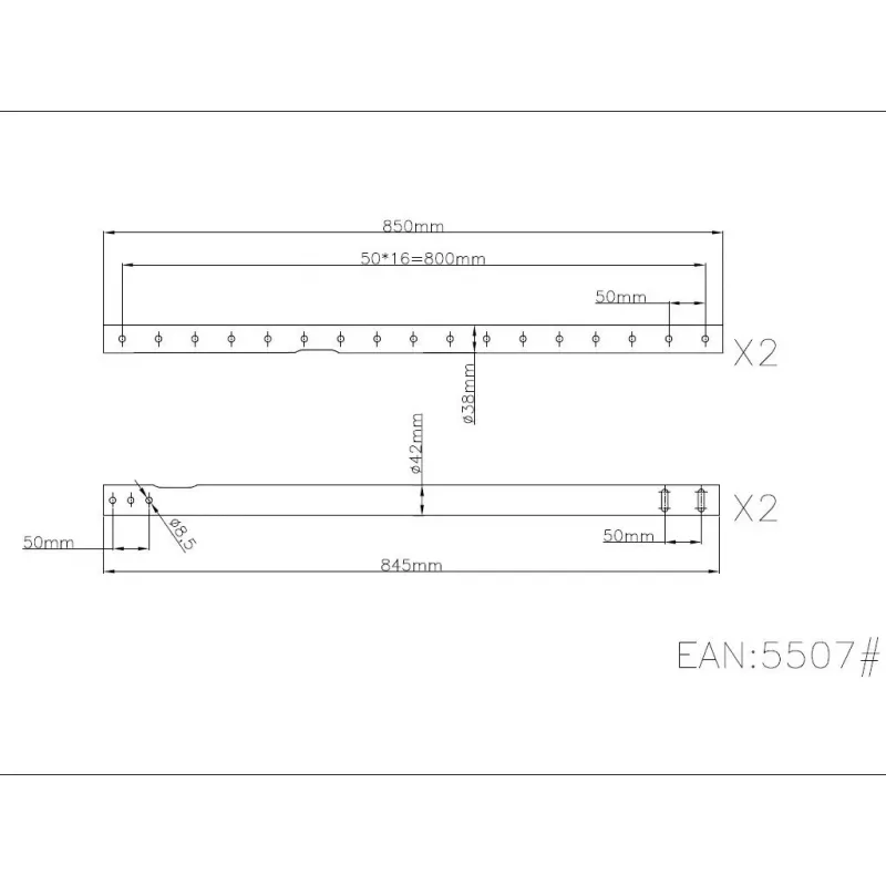 Multibrackets M Tubo de extensão Suporte de teto Preto 3000mm