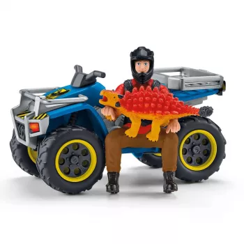 conjunto de brincar Schleich Dinosaurs quad fugir do velociraptor