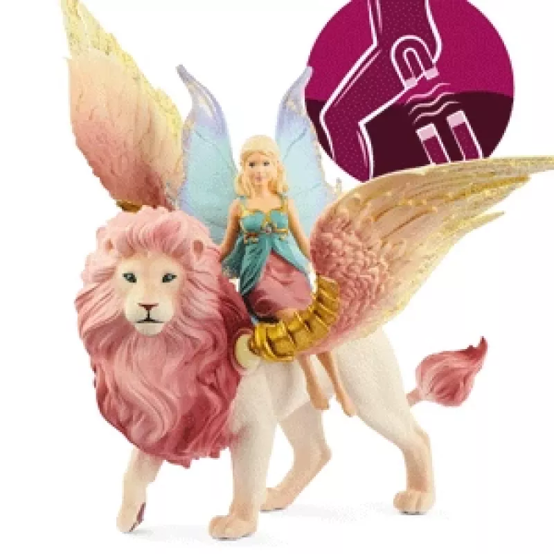 figura Schleich BAYALA fada a voar em leão alado