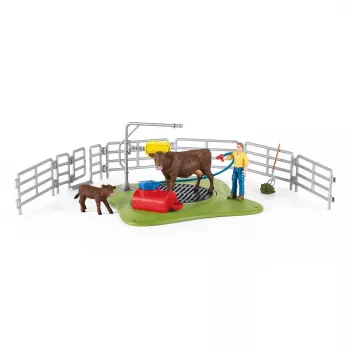 quinta Schleich FARM WORLD lavagem da vaca feliz