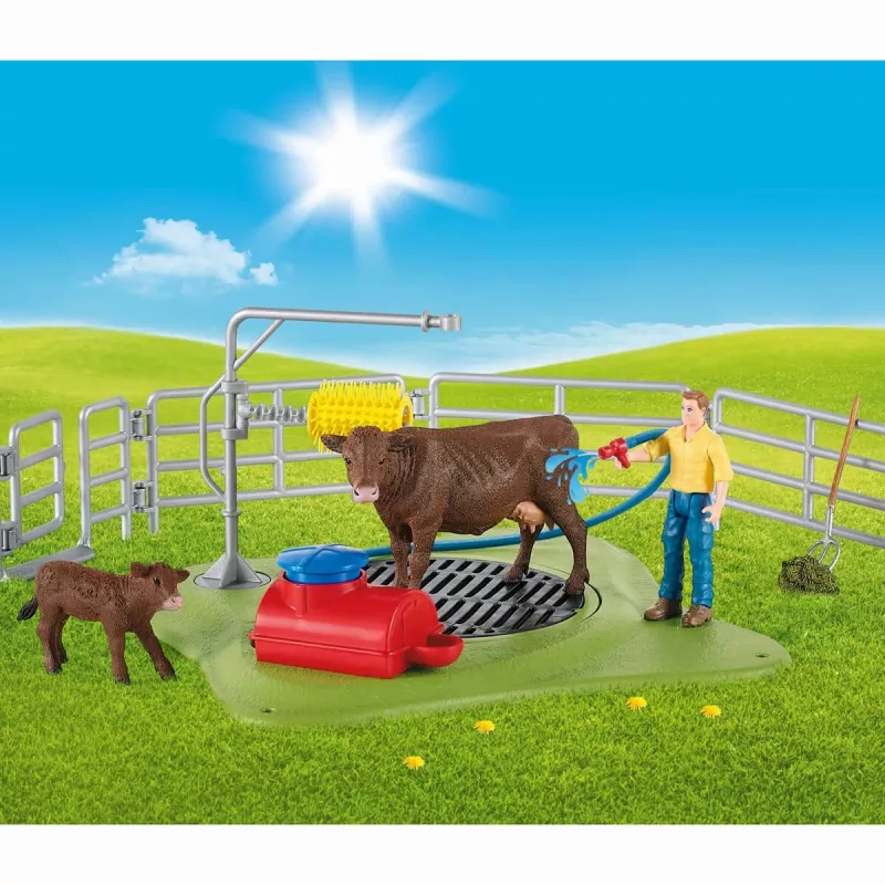 quinta Schleich FARM WORLD lavagem da vaca feliz
