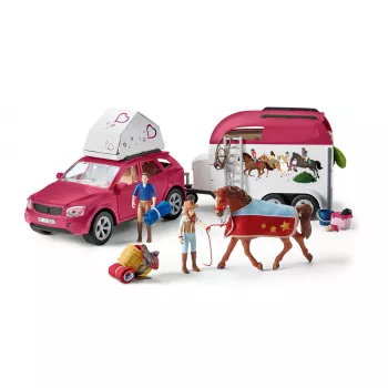 schleich HORSE CLUB aventura a cavalo com carro e atrelado, ação/aventura, campismo, cavalos, 5 ano(s), multicolor, plástico