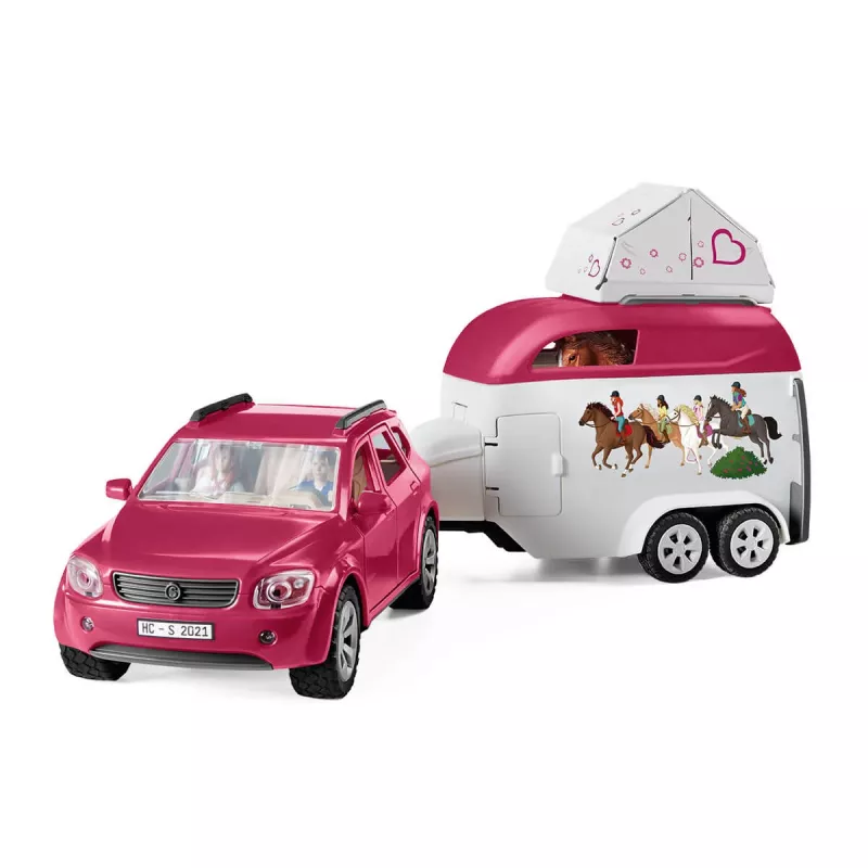 schleich HORSE CLUB aventura a cavalo com carro e atrelado, ação/aventura, campismo, cavalos, 5 ano(s), multicolor, plástico