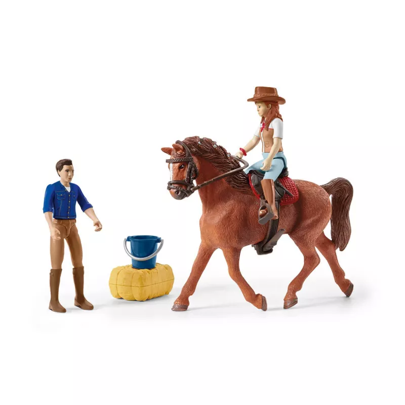 schleich HORSE CLUB aventura a cavalo com carro e atrelado, ação/aventura, campismo, cavalos, 5 ano(s), multicolor, plástico
