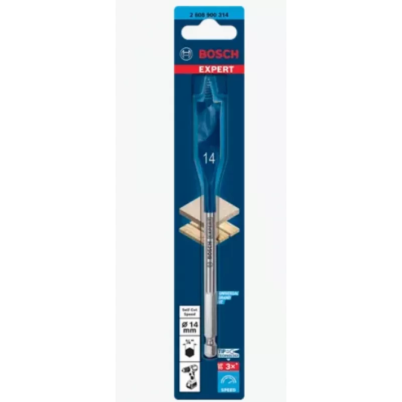 Broca plana Bosch SELFCUT 17 x 152 mm (2608900316) para perfuração de madeira