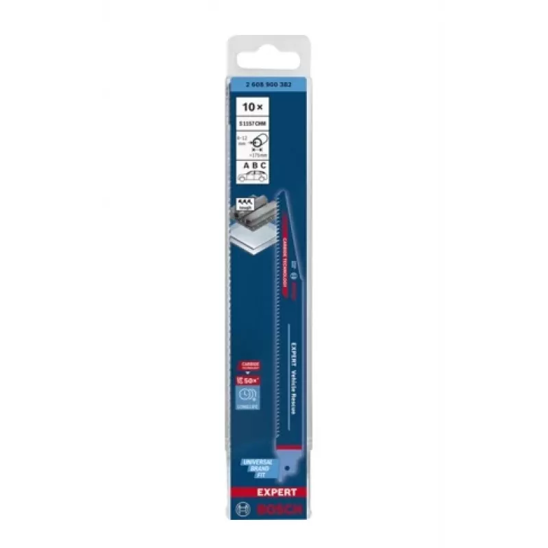 Bosch 2 608 900 382 Lâmina de serra de vaivém/serra de sabre/serra recíproca Lâmina de serra de sabre Carbide 10 unid.