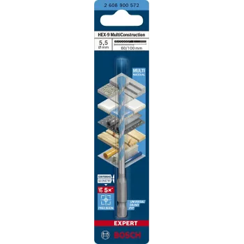 Broca MultiConstruction Bosch EXPERT HEX‑92608900572 5,5 mm de diâmetro, 60 mm de comprimento