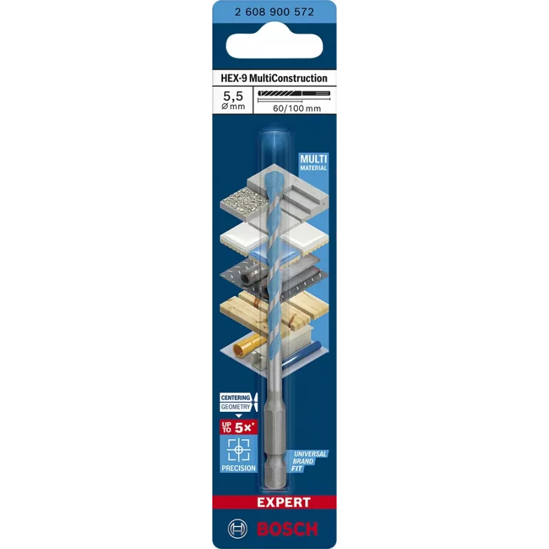 Broca MultiConstruction Bosch EXPERT HEX‑92608900572 5,5 mm de diâmetro, 60 mm de comprimento