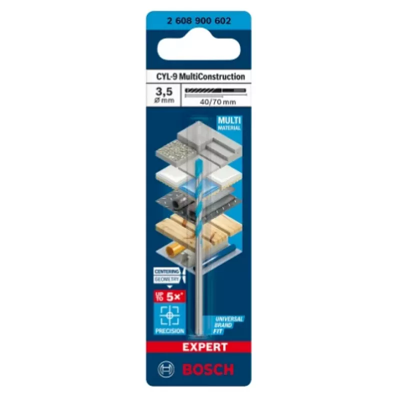 Broca MultiConstruction Bosch EXPERT CYL-92608900602, 3,5 mm de diâmetro, 40 mm de comprimento