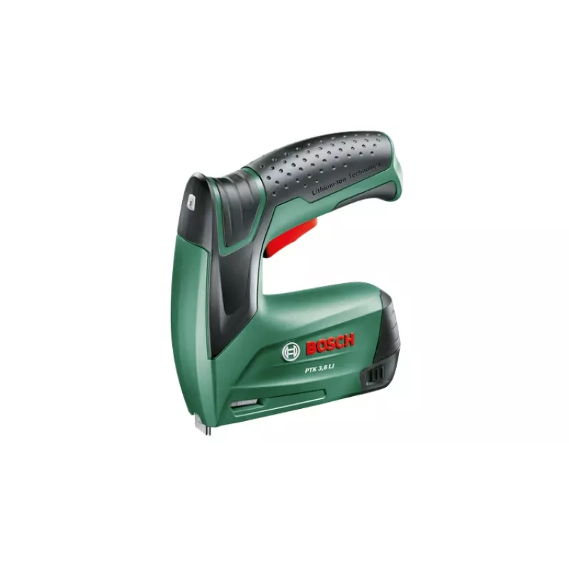 Agrafador Bosch PTK 3,6 LI Office Set — sem fios, iões de lítio 1,5 Ah, comprimento do agrafo 4 mm–10 mm, largura 50 mm
