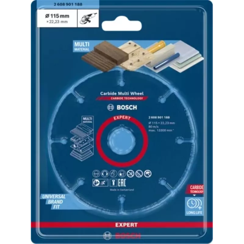 Bosch 2 608 901 188 Ferramenta rotativa acessório de lixagem disco de corte para plástico, madeira