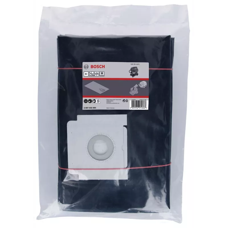 Conjunto de sacos de filtro Bosch GAS 35 H AFC 2607432050 — 5 unid., sacos de pó descartáveis para aspiradores compatíveis