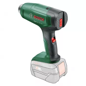 Pistola de ar quente Bosch EasyHeat 18V-500 — sem fios, 72 W, bateria 4 Ah, 350–450 °C, punho de pistola, verde