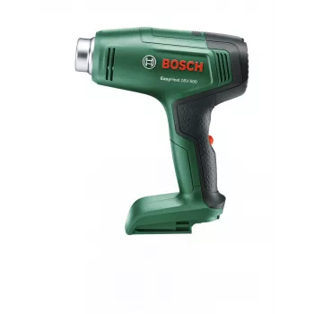 Pistola de ar quente Bosch EasyHeat 18V-500 — sem fios, 72 W, bateria 4 Ah, 350–450 °C, punho de pistola, verde