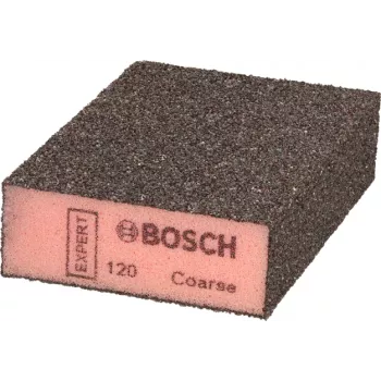 Esponja de lixar Bosch 2608901678 bloco combinado para lixamento manual de madeira e verniz, canto arredondado e lado afiado, estrutura de superfície Bosch