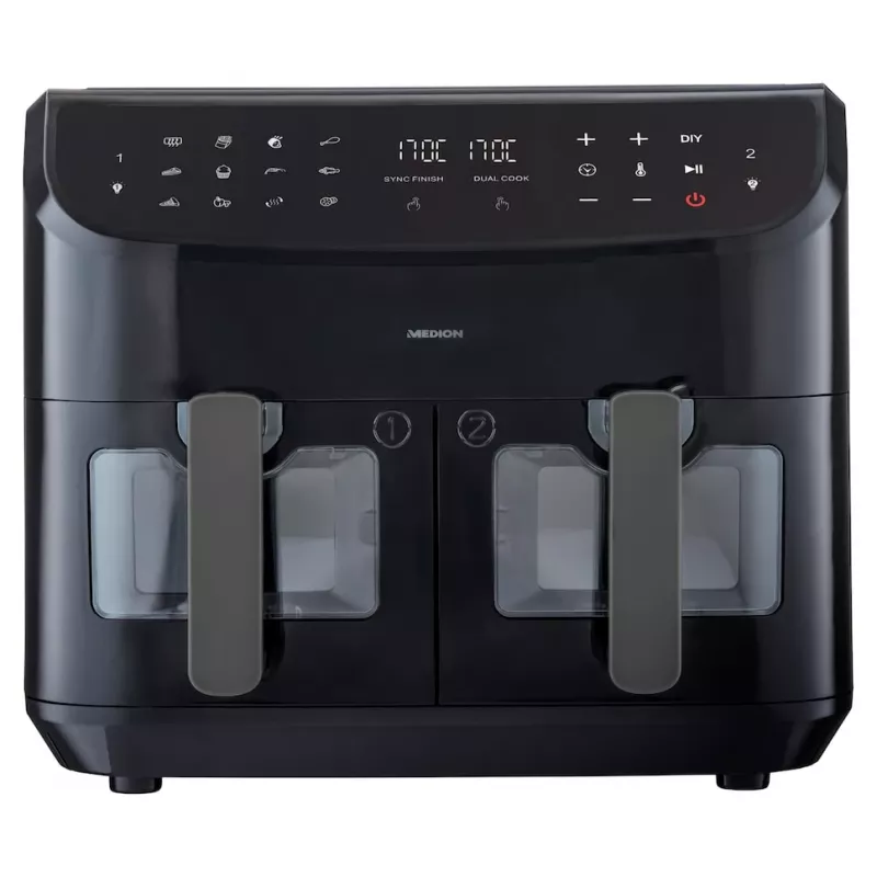 MEDION LIFE P20 Double 8,7 L 2600 W fritadeira de ar quente preto