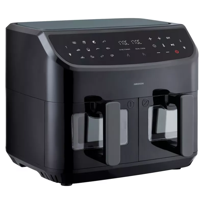 MEDION LIFE P20 Double 8,7 L 2600 W fritadeira de ar quente preto