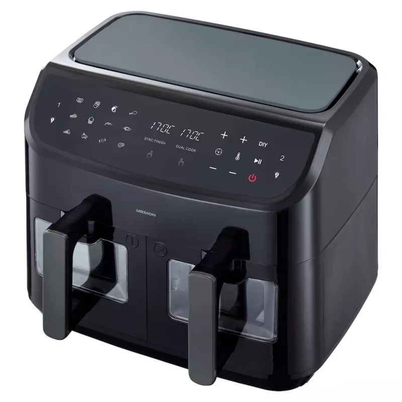 MEDION LIFE P20 Double 8,7 L 2600 W fritadeira de ar quente preto