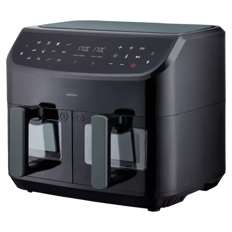MEDION LIFE P20 Double 8,7 L 2600 W fritadeira de ar quente preto