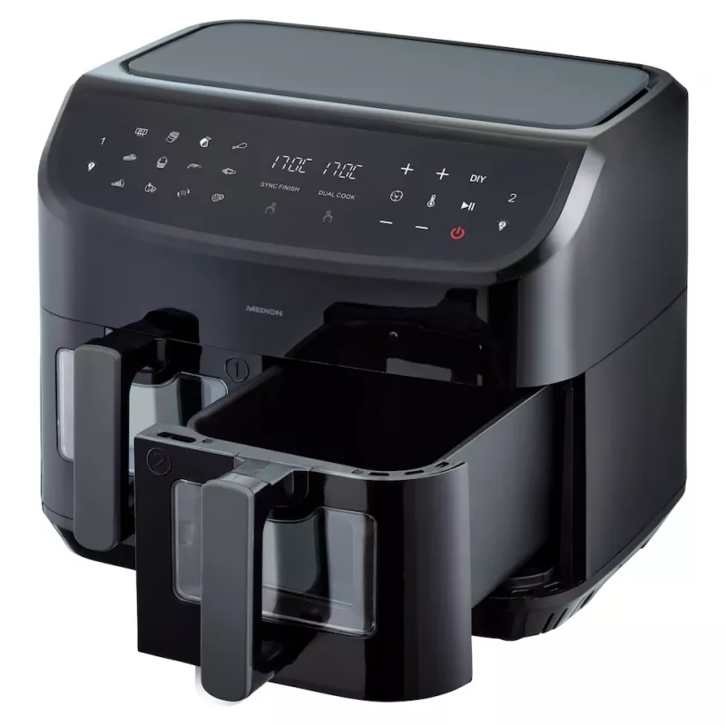 MEDION LIFE P20 Double 8,7 L 2600 W fritadeira de ar quente preto