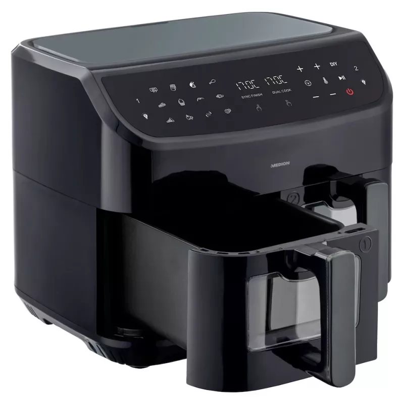 MEDION LIFE P20 Double 8,7 L 2600 W fritadeira de ar quente preto