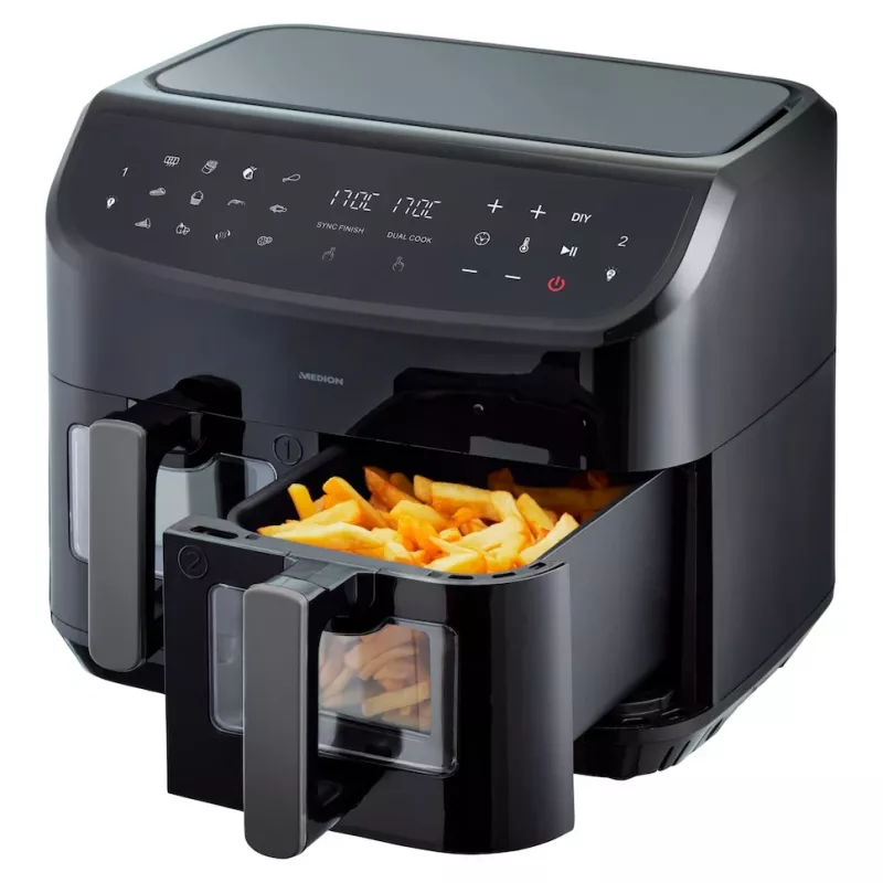 MEDION LIFE P20 Double 8,7 L 2600 W fritadeira de ar quente preto