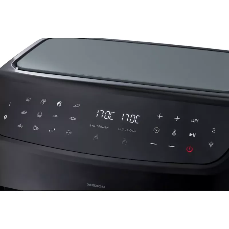 MEDION LIFE P20 Double 8,7 L 2600 W fritadeira de ar quente preto