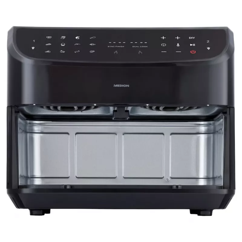 MEDION LIFE P20 Double 8,7 L 2600 W fritadeira de ar quente preto