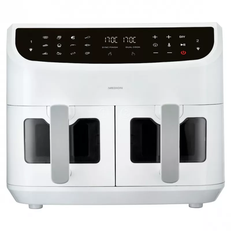 MEDION LIFE P20 Double 8.7 L 2600 W fritadeira de ar quente branco