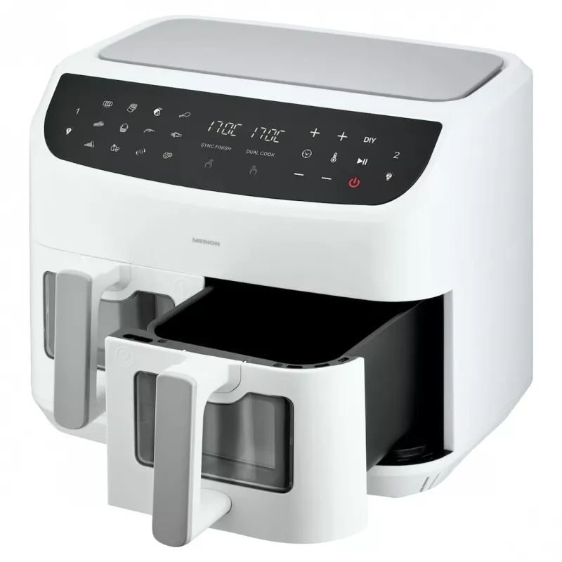 MEDION LIFE P20 Double 8.7 L 2600 W fritadeira de ar quente branco