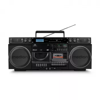 Sistema de música MEDION LIFE P66538 — 20 W, altifalantes de 2 vias, DAB+/FM/PLL, Bluetooth, ecrã LCD, preto