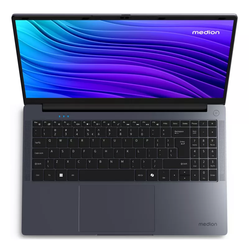 MEDION AKOYA E15223 Intel® N N100 Portátil 39,6 cm (15,6 inch) Full HD 4 GB LPDDR5-SDRAM 128 GB Flash Wi-Fi 5 (802.11ac) Windows 11 Home em modo S inglês dos EUA cinzento