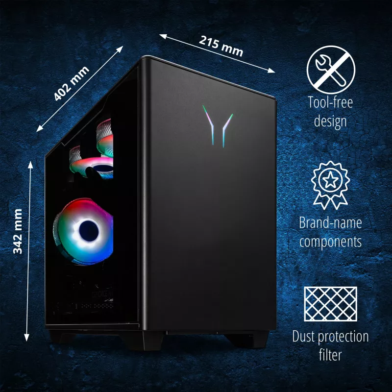 ERAZER Bandit P20 MD35462 Intel Core Ultra 7 265F 32 GB DDR5-SDRAM 1 TB SSD NVIDIA GeForce RTX 5070 Windows 11 Torre-PC preto