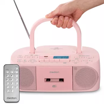 Rádio pessoal MEDION 50079336 — Sintonizador DAB+ FM PLL, ecrã LCD, Bluetooth 10 m, 6 W RMS, saída 3,5 mm