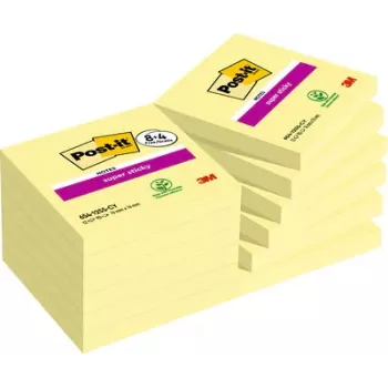 3M 654-SSCY-P8+4 Notas autoadesivas quadradas amarelas 90 folhas autoadesivas