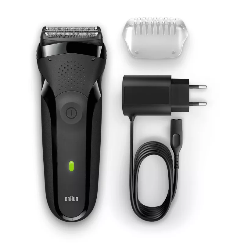 Braun Series 3 300s máquina de barbear de lâmina aparador preto