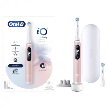 Oral-B iO 6S escova de dentes vibratória para adulto rosa, branco
