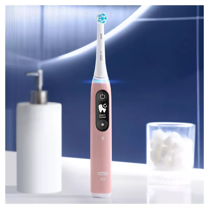 Oral-B iO 6S escova de dentes vibratória para adulto rosa, branco