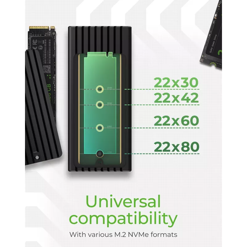 ICY BOX IB-1917M-C32 caixa para SSD preto M.2 alimentado por USB
