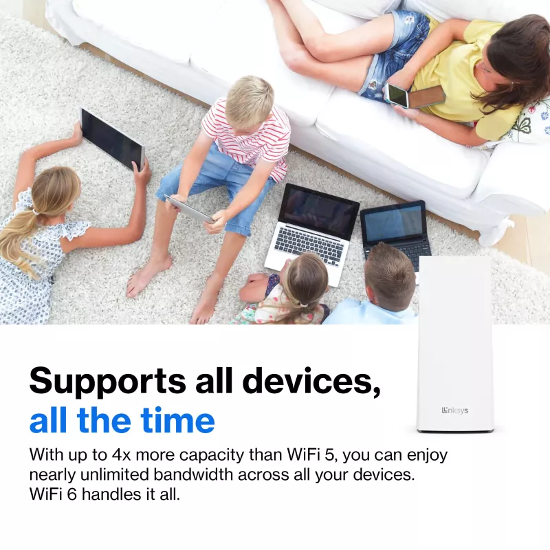 Linksys AX5400 Whole Home Mesh WiFi 6 Sistema Dual-Band, pack de 2