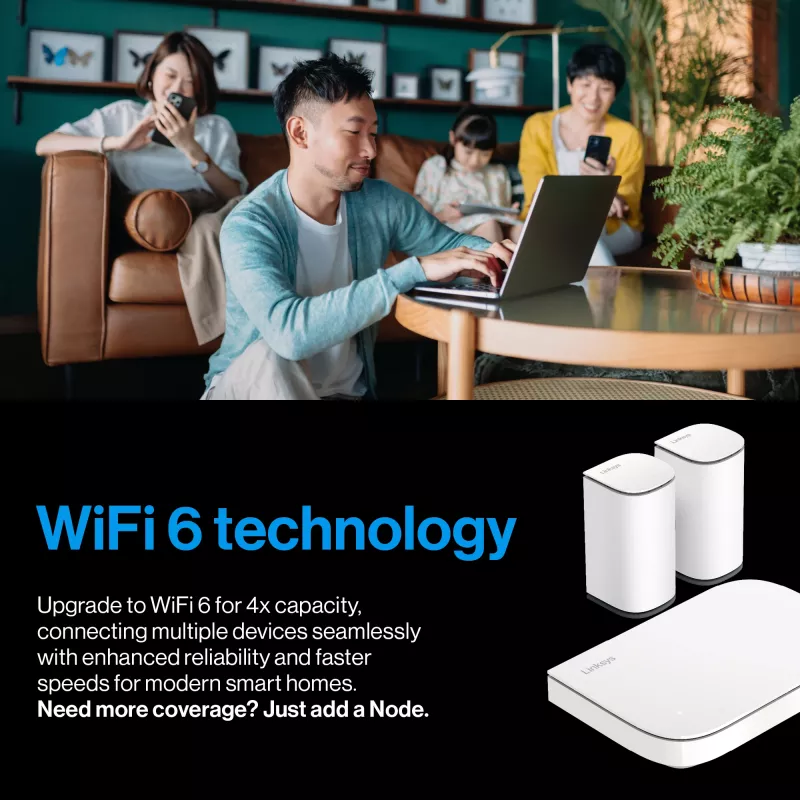 Linksys Velop Micro 6 Sistema mesh – Dual-Band WiFi 6 AX3000 (pack de 3)