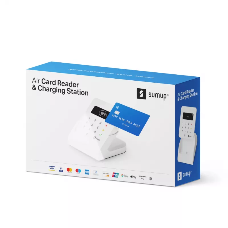 SumUp Air e estação de carregamento, Bluetooth, Near Field Communication (NFC), 1 m, Branco, 141 g
