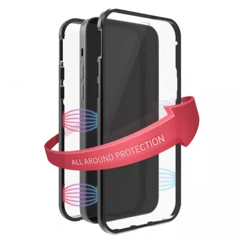 Hama 360° Glass capa para telemóvel com tampa preto transparente para iPhone 14 Pro
